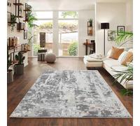 Desire Rugs Modern Styra Abstract Area Rugs Luxury For Bedroom, Living Room, And Hallway Silver 060x220cm, Grey