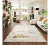 B&Q Area Rug Onyx - Modern Abstract Living Room Rug Beige 200x290 cm