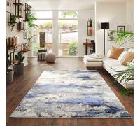 Onyx Modern Living Room Rug - Abstract Area Rugs Navy 160x230 cm