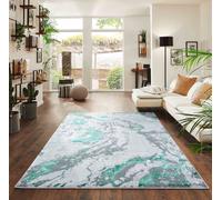 Desire Rugs Picasso Modern Abstract Area Rug - Waterflow-Inspired Design for Trendy Home Décor in Aqua | Size: 160 cm x 230 cm Desire Rugs Aqua 160 cm x 230 cm