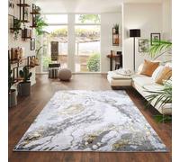 Picasso Modern Living Room Rug - Abstract Area Rugs Gold 200X290 Cm