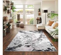 Desire Rugs Picasso Modern Abstract Area Rug - Waterflow-Inspired Design for Trendy Home Décor in Silver | Size: 160 cm x 230 cm Desire Rugs Silver 160 cm x 230 cm