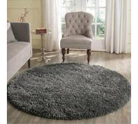 Desire Rugs Modern Elegant Soft Shaggy Rug for Living Rooms - Stylish Area Rugs in Dark Grey | Size: 120 cm diameter Desire Rugs Dark Grey 120 cm diameter
