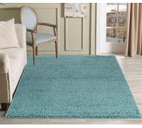 Desire Rugs Modern Plain Soft Shaggy Rug For Living Rooms - Stylish Area Rugs Duck Egg 080x150cm, Blue