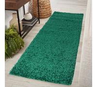 Desire Rugs Plain Living Room Shaggy Area Rugs Emerald Runner 60X220 Cm