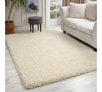 Desire Rugs Modern Plain Soft Shaggy Rug For Living Rooms - Stylish Area Rugs Ivory 060x110cm, Cream
