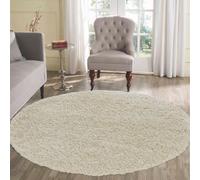Desire Rugs Modern Elegant Soft Shaggy Rug for Living Rooms - Stylish Area Rugs in Ivory | Size: 120 cm diameter Desire Rugs Ivory 120 cm diameter