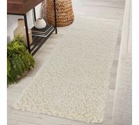 Desire Rugs Modern Plain Soft Shaggy Rug For Living Rooms - Stylish Area Rugs Ivory 060x220cm, Cream