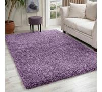 Desire Rugs Oxford Lilac Plain Shaggy Rug 200 x 290cm - Wilko