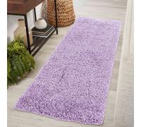 Desire Rugs Plain Living Room Shaggy Area Rugs Lilac Runner 60X220 Cm