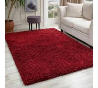 Desire Rugs Plain Living Room Shaggy Area Rugs Red 200X290 Cm