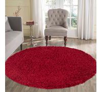Desire Rugs Modern Elegant Soft Shaggy Rug for Living Rooms - Stylish Area Rugs in Red | Size: 120 cm diameter Desire Rugs Red 120 cm diameter