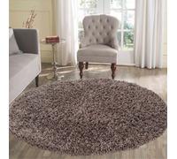 Desire Rugs Modern Elegant Soft Shaggy Rug for Living Rooms - Stylish Area Rugs in Taupe | Size: 120 cm diameter Desire Rugs Taupe 120 cm diameter