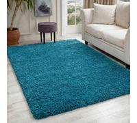 Desire Rugs Plain Living Room Shaggy Area Rugs Teal 80X150 Cm