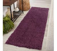 Desire Rugs Plain Living Room Shaggy Area Rugs Violet Runner 60X220 Cm