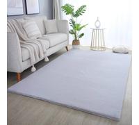 Desire Rugs Plushtale Washable Low Pile Living Room Area Rug - Fluffy Super Soft in Grey | Size: 60 cm x 100 cm Desire Rugs Grey 60 cm x 100 cm