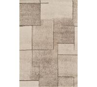 Rhodes Modern Living Room Contemporary Area Rug Easy Simple Geometric Patterned Rugs Sketch Design - Beige 120 X 170 Cm