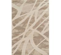 Santiago Modern Abstract Geometric Carved Rugs Living Room Dynamic Design Area Rug Beige 60 X 220 Cm