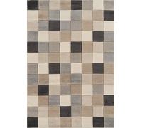 Santiago Modern Abstract Geometric Carved Rugs Living Room Grid Design Area Rug Beige 200 X 290 Cm