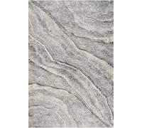Santiago Modern Abstract Geometric Carved Rugs Living Room Quarry Design Area Rug Grey 60 X 220 Cm