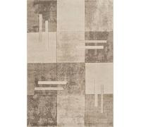 Santiago Carved Abstract Modern Living Room Area Rug, Beige, 120x170cm