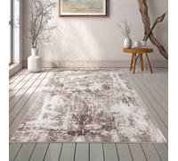 Desire Rugs Serenity Modern Abstract Acrylic Area Rug - Contemporary Style for Living Room, Bedroom or Hallway in Stone | Size: 60 cm x 220 cm Desire Rugs Stone 60 cm x 220 cm
