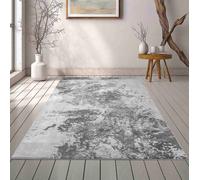 Desire Rugs Serenity Modern Abstract Area Rug - Sprayed-Inspired Design for Living Room, Bedroom, or Hallway in Grey | Size: 80 cm x 150 cm Desire Rugs Grey 80 cm x 150 cm