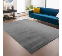 Desire Rugs Snuggly Washable Low Pile Living Room Area Rug Anti-Slip Felt Backing in Dark Grey | Size: 60 cm x 100 cm Desire Rugs Dark Grey 60 cm x 100 cm