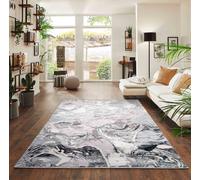 Solarius Modern Living Room Rug - Abstract Area Rugs Silver 160x230 cm