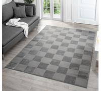 Desire Rugs Vellure Modern Indoor Living Room Area Rug Embossed Metallic Sheen Grid Design Grey 60X220 Cm, Grey
