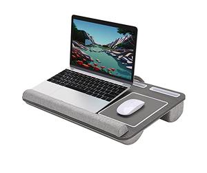 Desire2 Wooden Computer Lap Desk with Cushions | Ergonomic Lap Desk Table for Your Home Office | Portable Table and Notebook Device Holder | Computer Desk Accessory with Mouse Pad