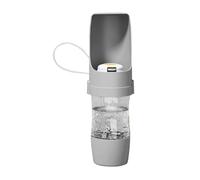 Desired Things Portable Pet Food and Water Dispenser, 2 in 1 Cat & Small Dog Water Bottle & Food Container, Lightweight, Pet Water Bottle Traveling for Walking & Hiking - White Mjz477 (A, One Size)