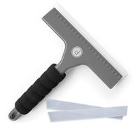 desired tools Squeegee for Shower, Window and Car Glass - 2 Extra Silicone Replacement Blades - Foam Handle - Grey