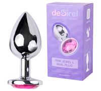 Desirel Pink Jewel L - Anal Plug (Silver-Pink)