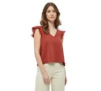 Desires Women's Clara Cap Sleeve Crop Blouse, Chili Oil, XS