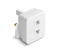 Desiretech 1 Pack UK Shaver Adaptor Plug - Fused 1A 250V 2-Pin to 3-Pin Converter in White Desiretech White