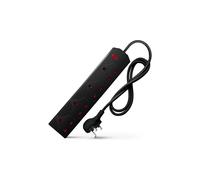 DESIRETECH Black 1 Meter Electric Extension Lead - 4 Gang, 3 Pin Cable with UK Plug ,Wall Mountable & Multi Socket