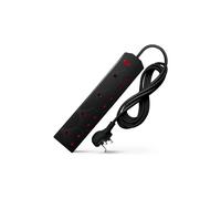 DESIRETECH Black 5 Meter Electric Extension Lead - 4 Gang, 3 Pin Cable with UK Plug ,Wall Mountable & Multi Socket