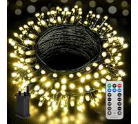 Desiretech - LED Plug-in Christmas Lights - Waterproof Holiday String Lights with Remote, 8 Modes, Timer for Christmas Trees, Garlands, Wreaths and Festive Decor, Dimmable (Warm White, 10m / 100 LED)