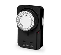 Desiretech Plug-in Timer Switch (1 Pack), 24hr Segment Timer, Light Plug Socket in Black Desiretech Black