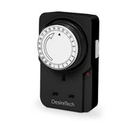 Desiretech Plug-in Timer Switch, 24 Hour Segment Timer, Light Plug Socket to Control Appliances Up to 3120W, For Home Security, Deters Burglars, Automatic On/Off, Ideal for Christmas Lights - Black