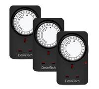 Desiretech Plug-In Timer Switch, 24 Hour Segment Timer, Light Timer Plug Socket To Control Appliances Up To 3120W, 3 Pack
