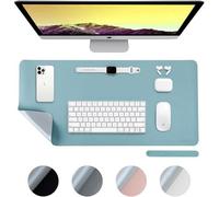 Desiretech Reversible Extra Large Office Desk Mat, Light Blue
