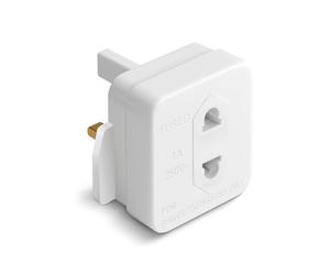 Desiretech Shaver Adaptor 1 Pack, 2 Pin to 3 Pin UK Plug Converter, 1A 250V, Compact Travel Adaptor for Electric Shavers & Toothbrushes, CE Certified, White