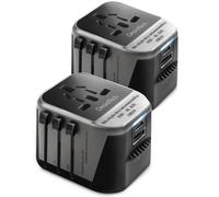 Desiretech Travel Adaptor 4-in-1 Universal Plug Adapter with USB-A, USB-C in True Black | Size: 4200mm Desiretech True Black 4200mm