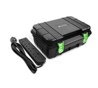 Desiretech Weatherproof Outdoor Electric Box with 4 Gang 10m Extension Lead in Black Desiretech Black
