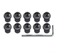 Desiumite 10PCS Motorcycle Windshield Fairing Bolts Screws Kit | Aluminum Alloy Mounting Fastener Clips Set with Installation Tool for Most Motorbikes(black)