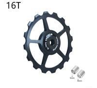 Desiumite 11-17T Ceramic Bearing Pulley Wheel for Road For Bike Rear Derailleur, Aluminum Alloy Guide Wheel, Black/Red/Blue(Black16T)