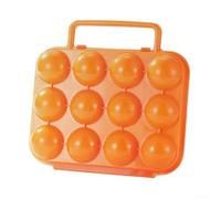 Desiumite 12-Grid Portable Egg Storage Box for Camping, Picnics & Outdoor Use - ABS Plastic, Secure Snap Lid, Compact 20 x 19.5 x 7 cm Design, Lightweight(Orange)
