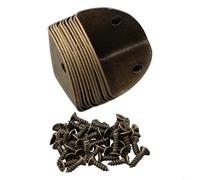 Desiumite 12 Set Decorative Metal Jewelry Chest Box Wooden Case For Edge Corner Protectors in Green Bronze, Zinc Alloy Material with Screws for Home Improvement and Furniture